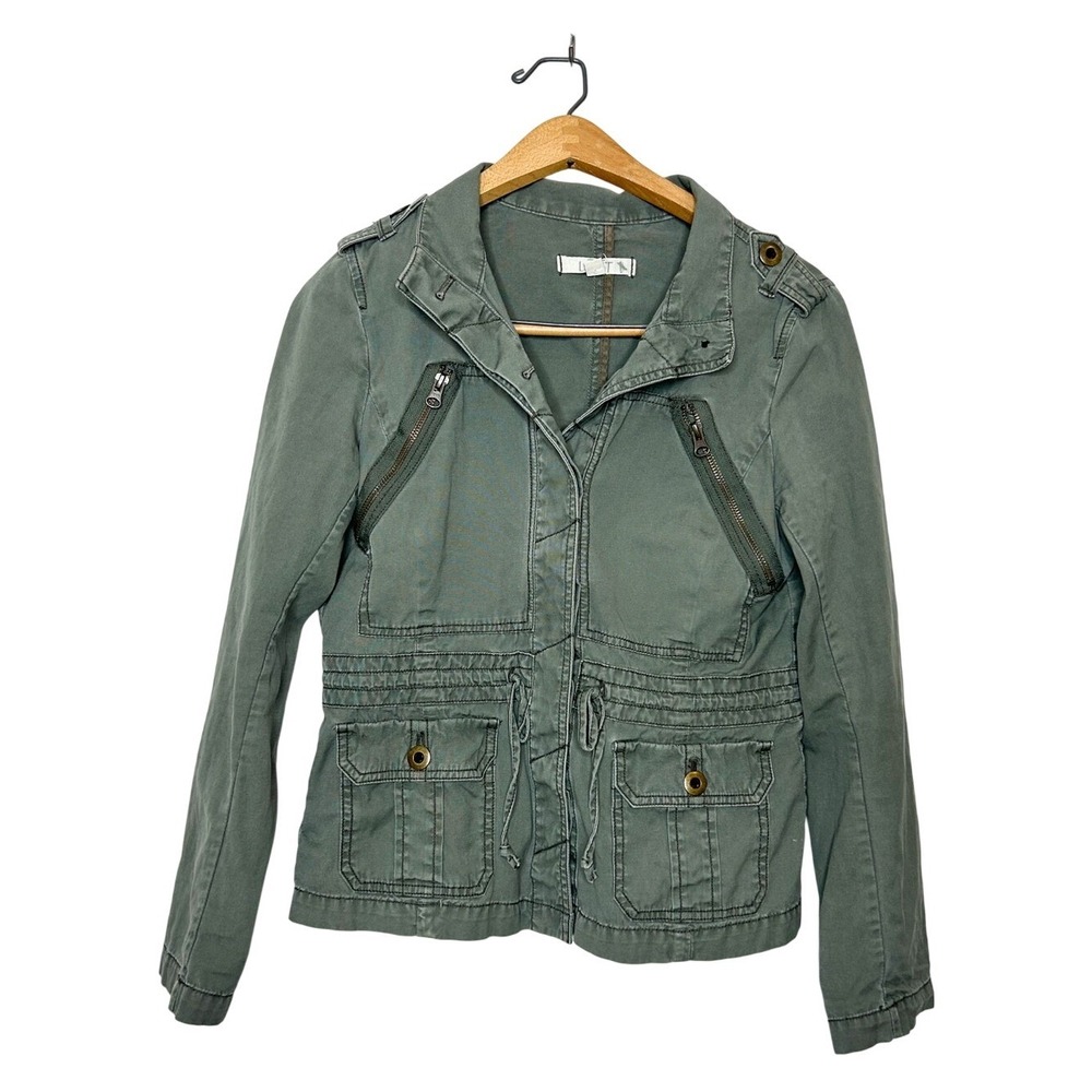 Ann Taylor LOFT Neutral Green Utility Canvas Jacket Small S